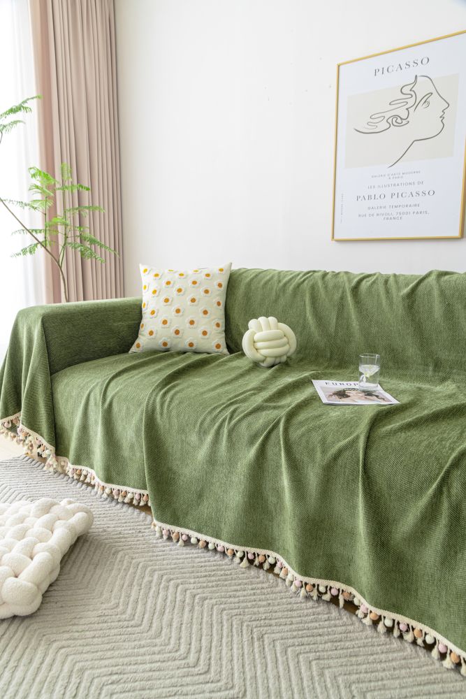 Sofa Throw - Herpome - Olive Green