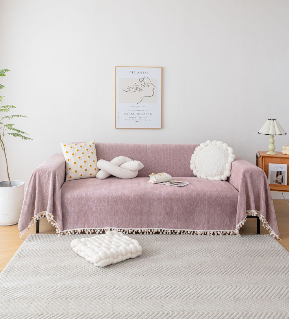 Sofa Throw - Herpome - Vintage Pink