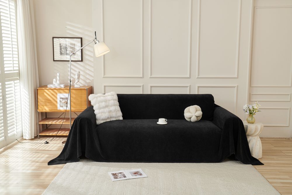 Sofa Throw - Norka - Midnight Black