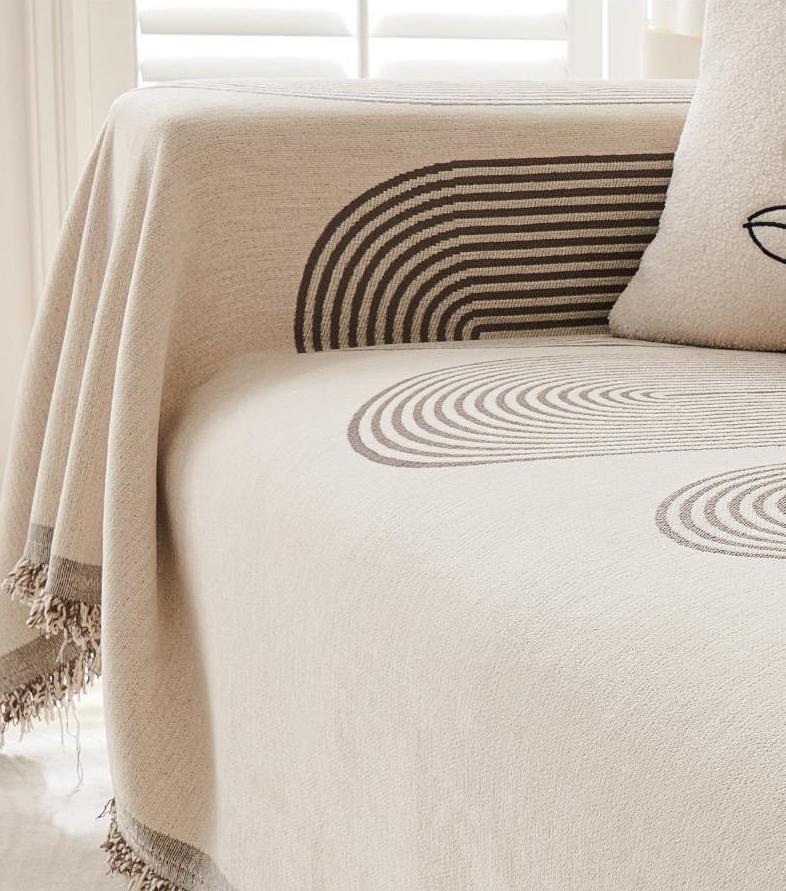 Sofa Throw - Brown Coffee - Soft Tassel Nordic Chenille