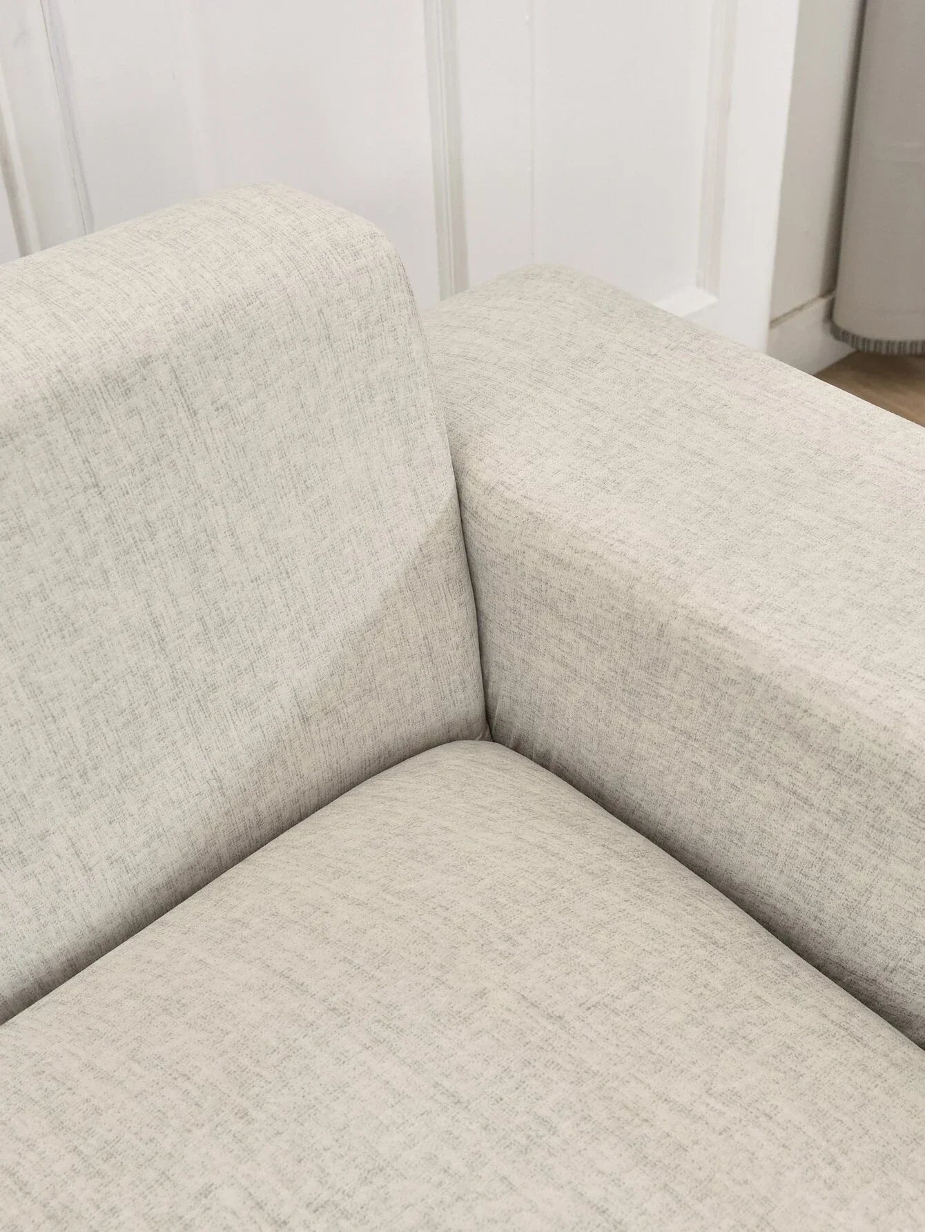 Corner Sofa Cover - Cross pattern - Egg shell - Adaptable & Expandable - The sofa cover crafter