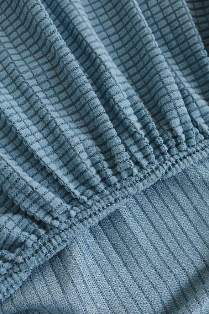 Sofa Cover - Narrow Jacquard - Sky Blue - Adaptable & Expandable - The sofa cover crafter