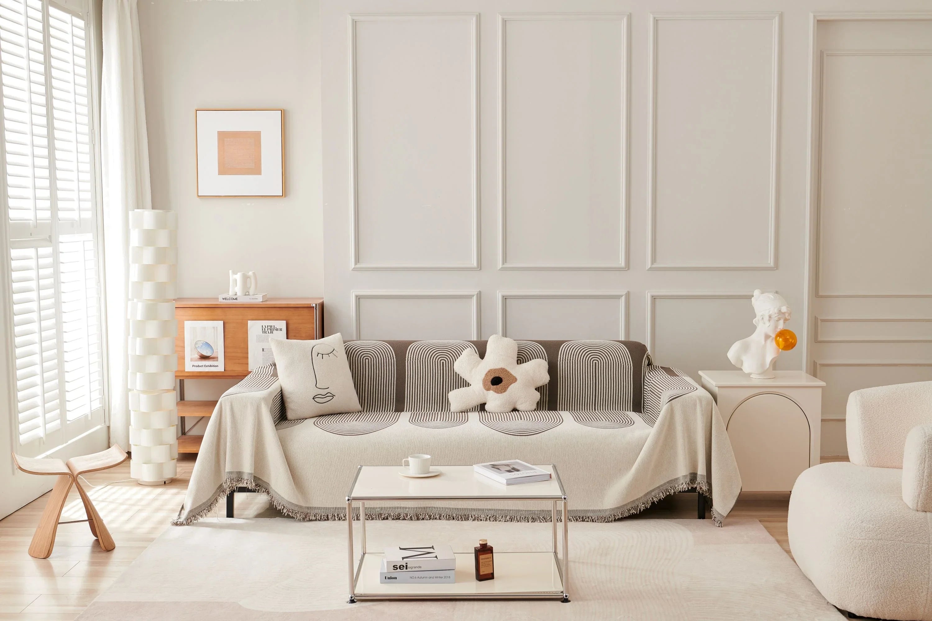 Sofa Throw - Brown Coffee - Soft Tassel Nordic Chenille - The sofa cover crafter