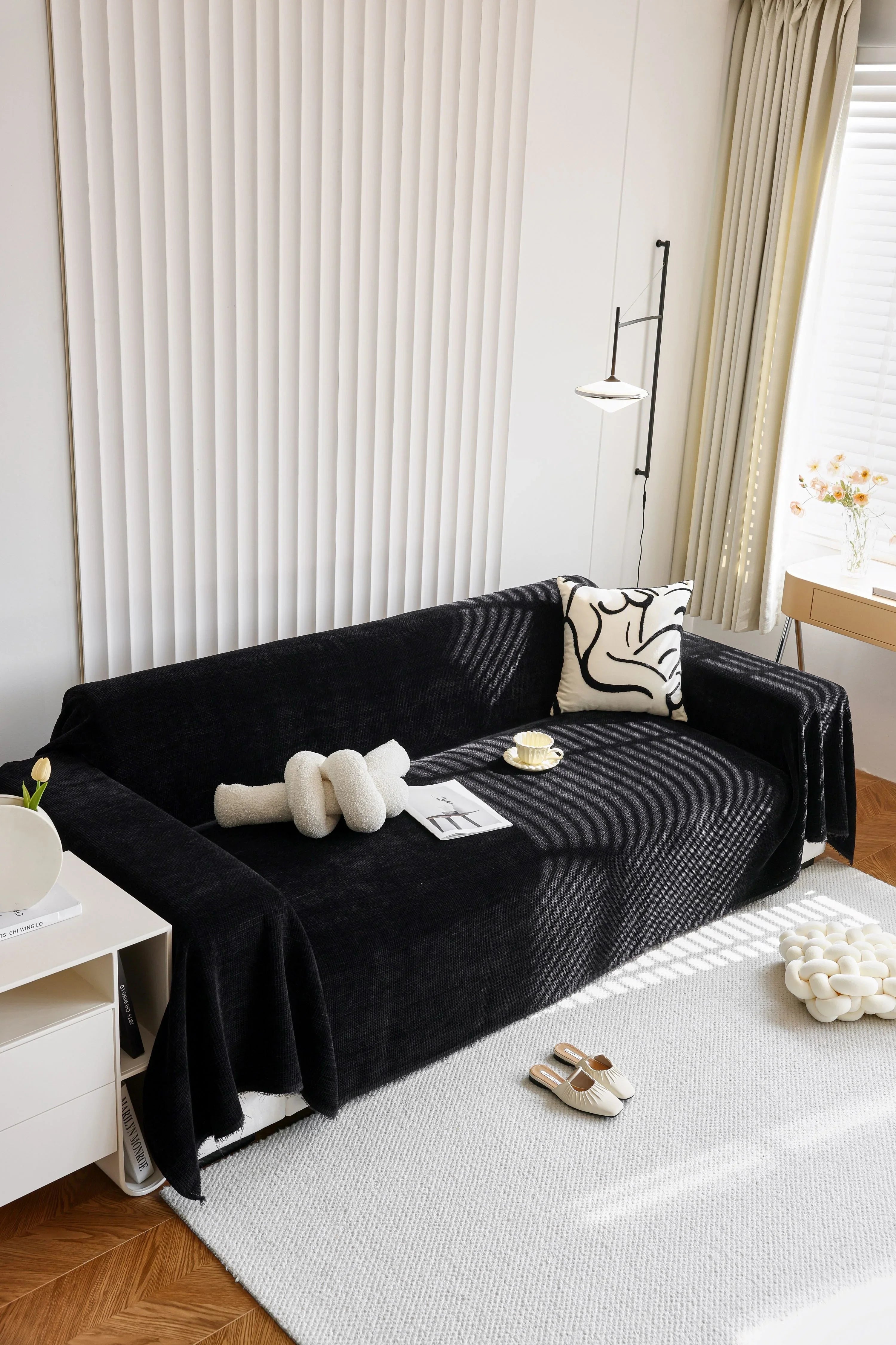 Sofa Throw - Coveri - Black - The sofa cover crafter