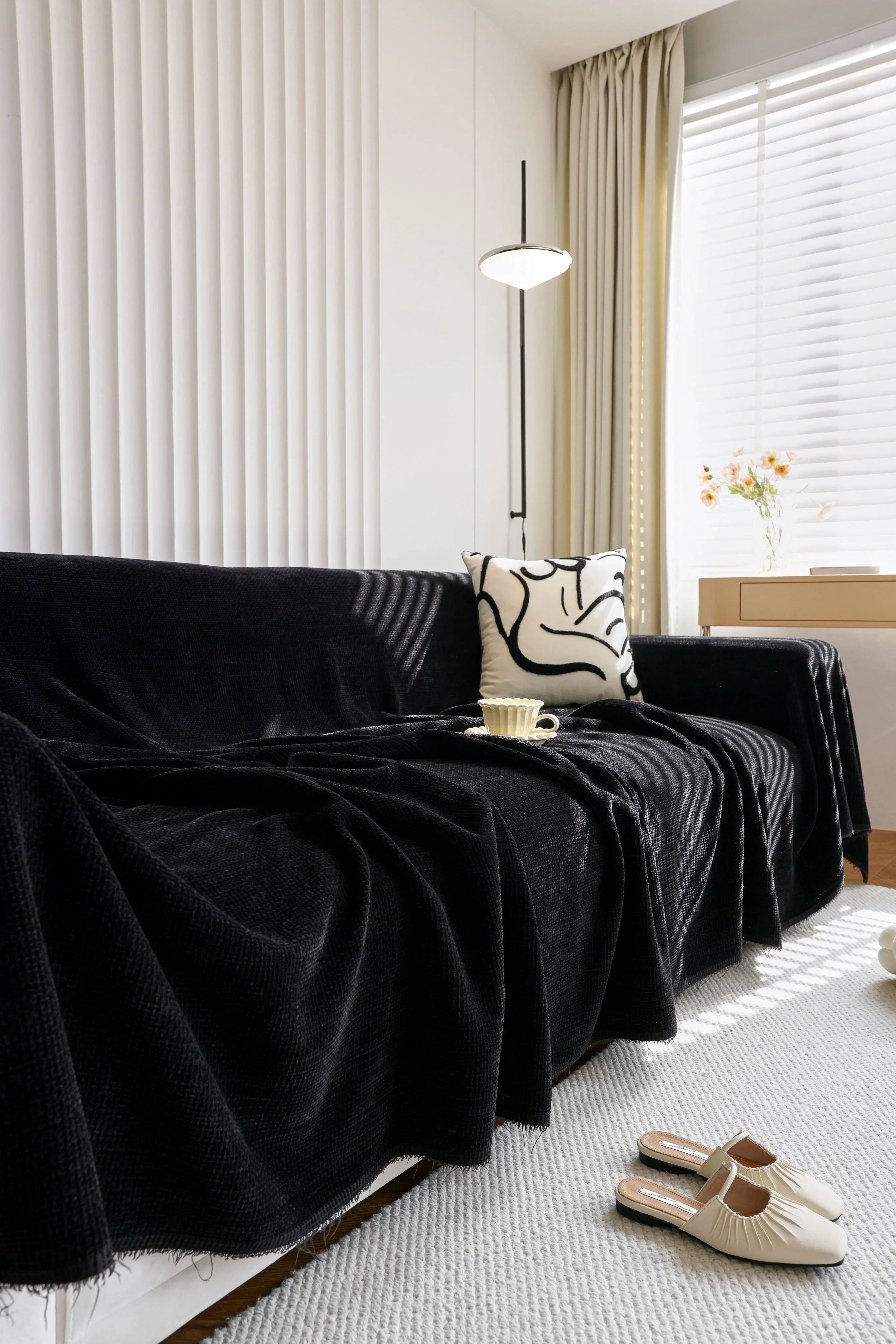 Sofa Throw - Coveri - Black - The sofa cover crafter