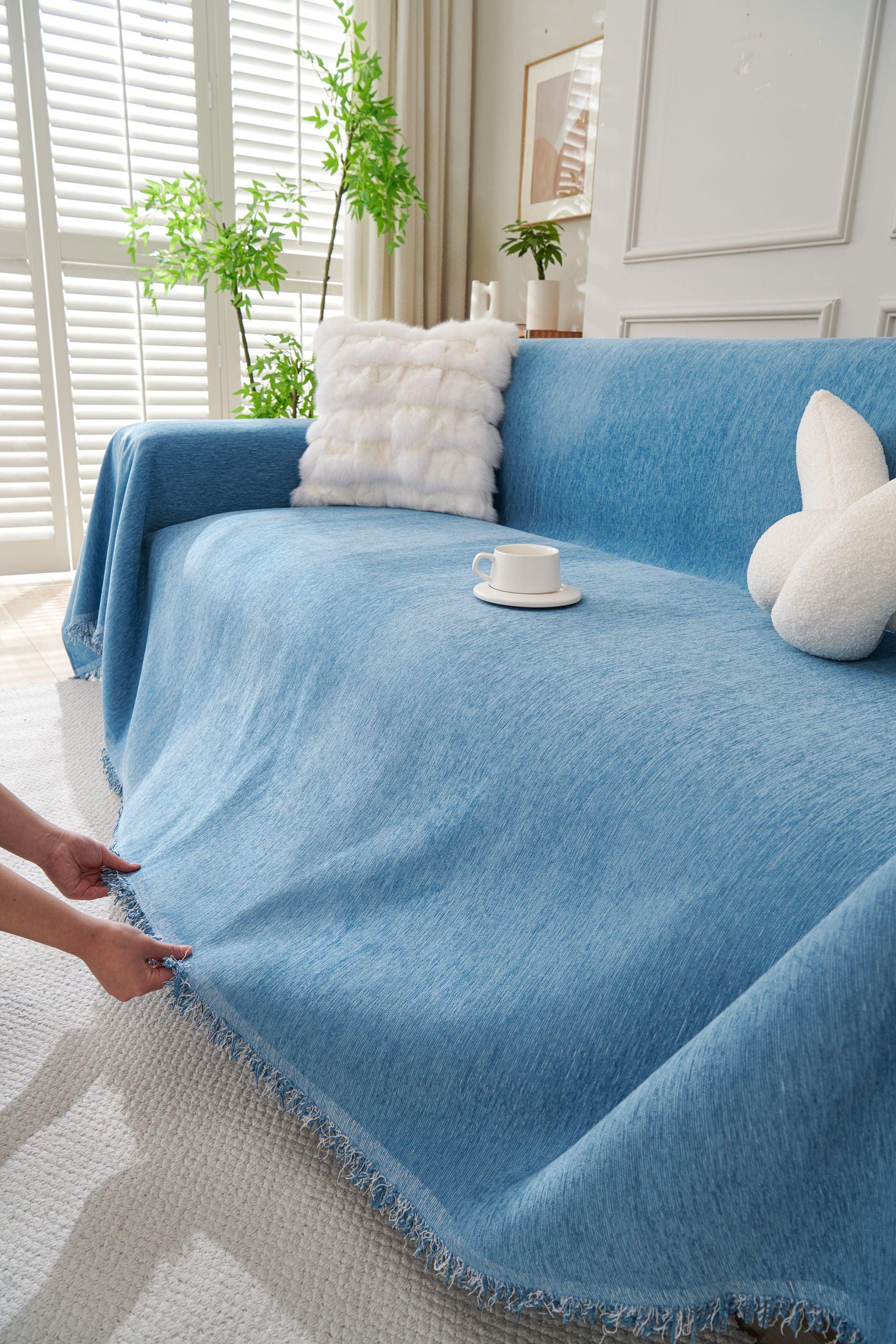Sofa Throw Teal Blue Blanket Blanket (Blue)