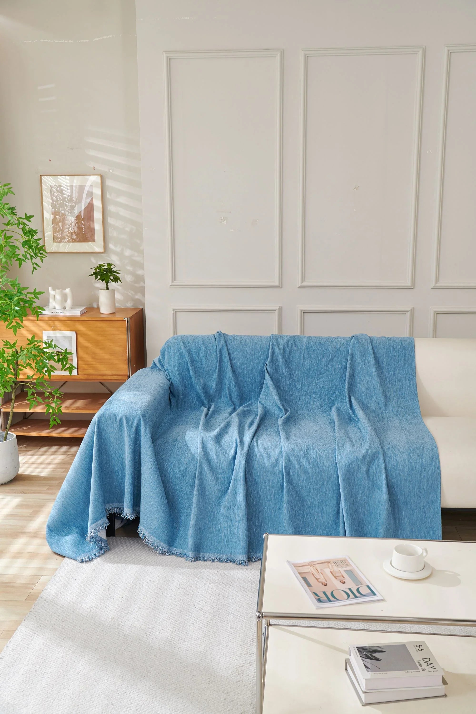 Sofa Throw - Elligate - Blue - The sofa cover crafter