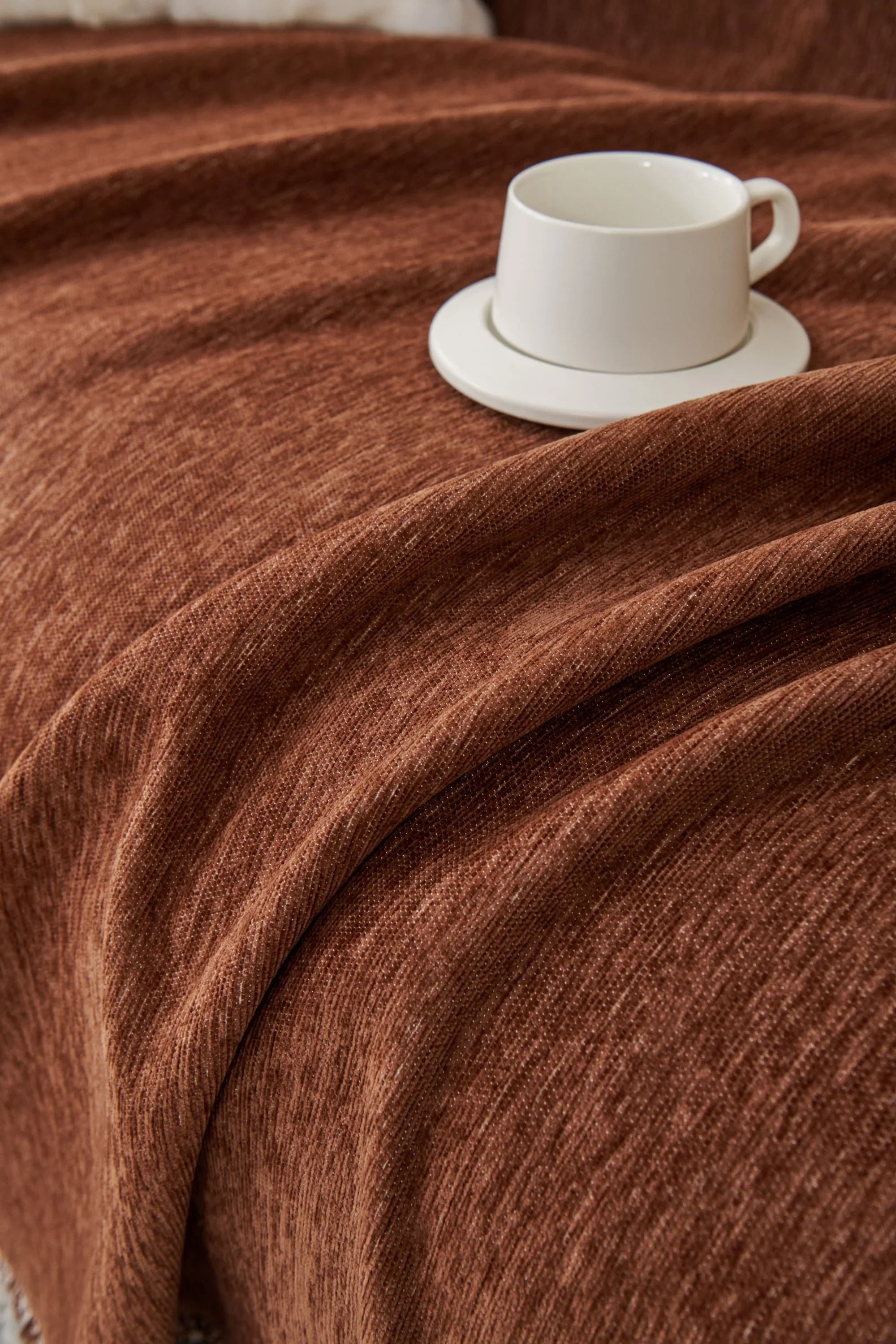Sofa Throw - Elligate - Chocolate - The sofa cover crafter