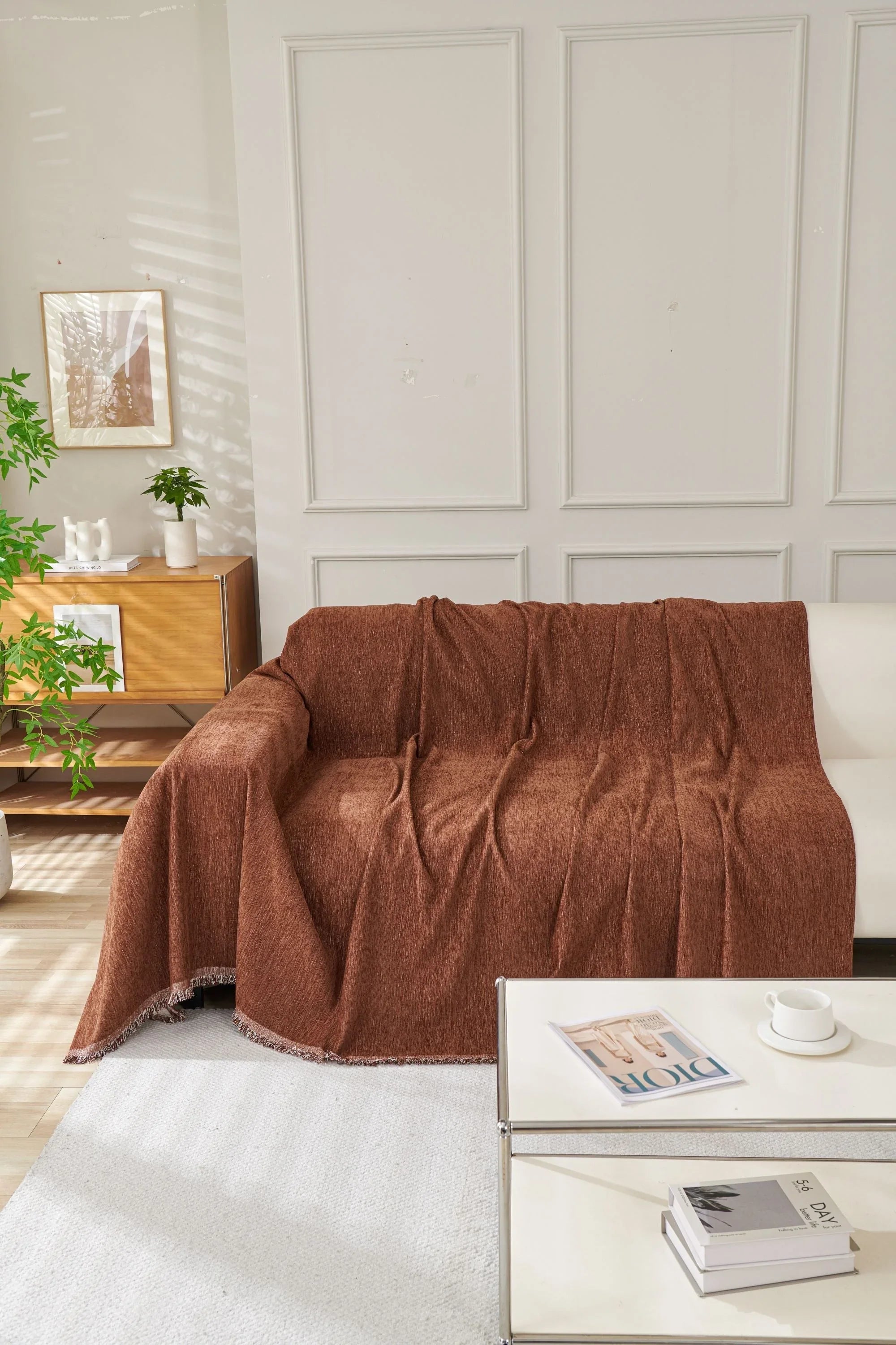 Sofa Throw - Elligate - Chocolate - The sofa cover crafter