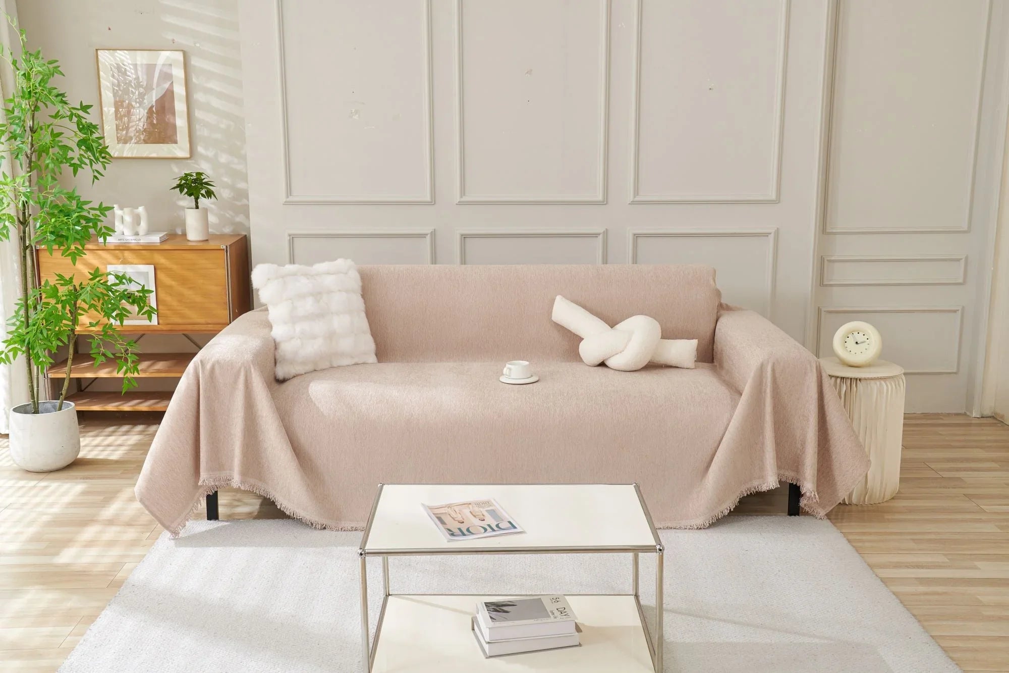 Sofa Throw - Elligate - Khaki - The sofa cover crafter