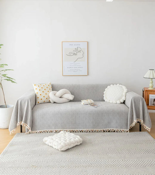 Sofa Throw - Herpome - Cloud Grey - The sofa cover crafter