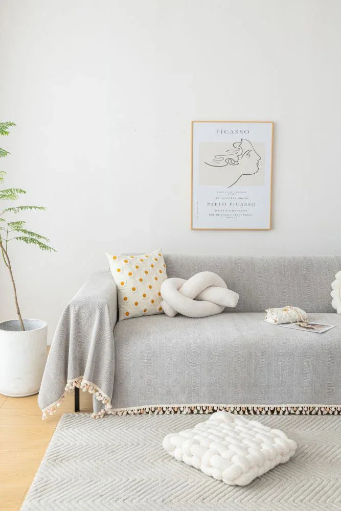Sofa Throw - Herpome - Cloud Gray - The sofa cover crafter