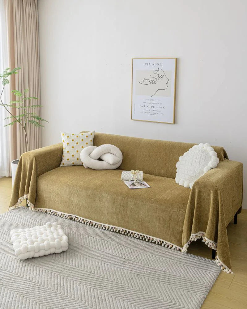 Sofa Throw - Herpome - Honey brown - The sofa cover crafter