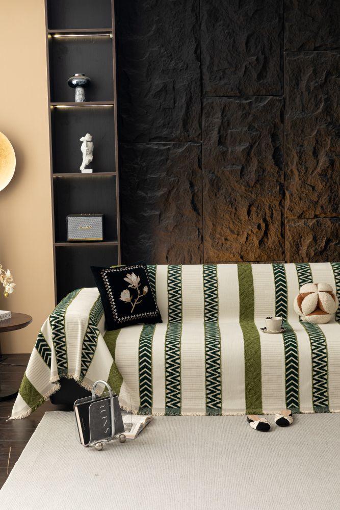 Sofa Throw - Klint - Moss Green - The sofa cover crafter