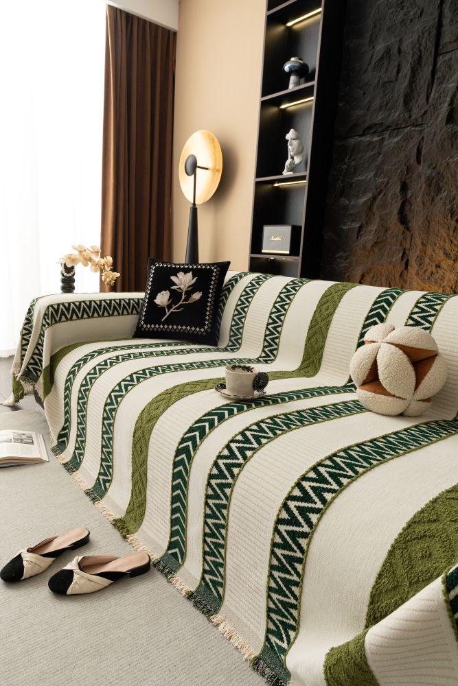 Sofa Throw - Klint - Moss Green - The sofa cover crafter