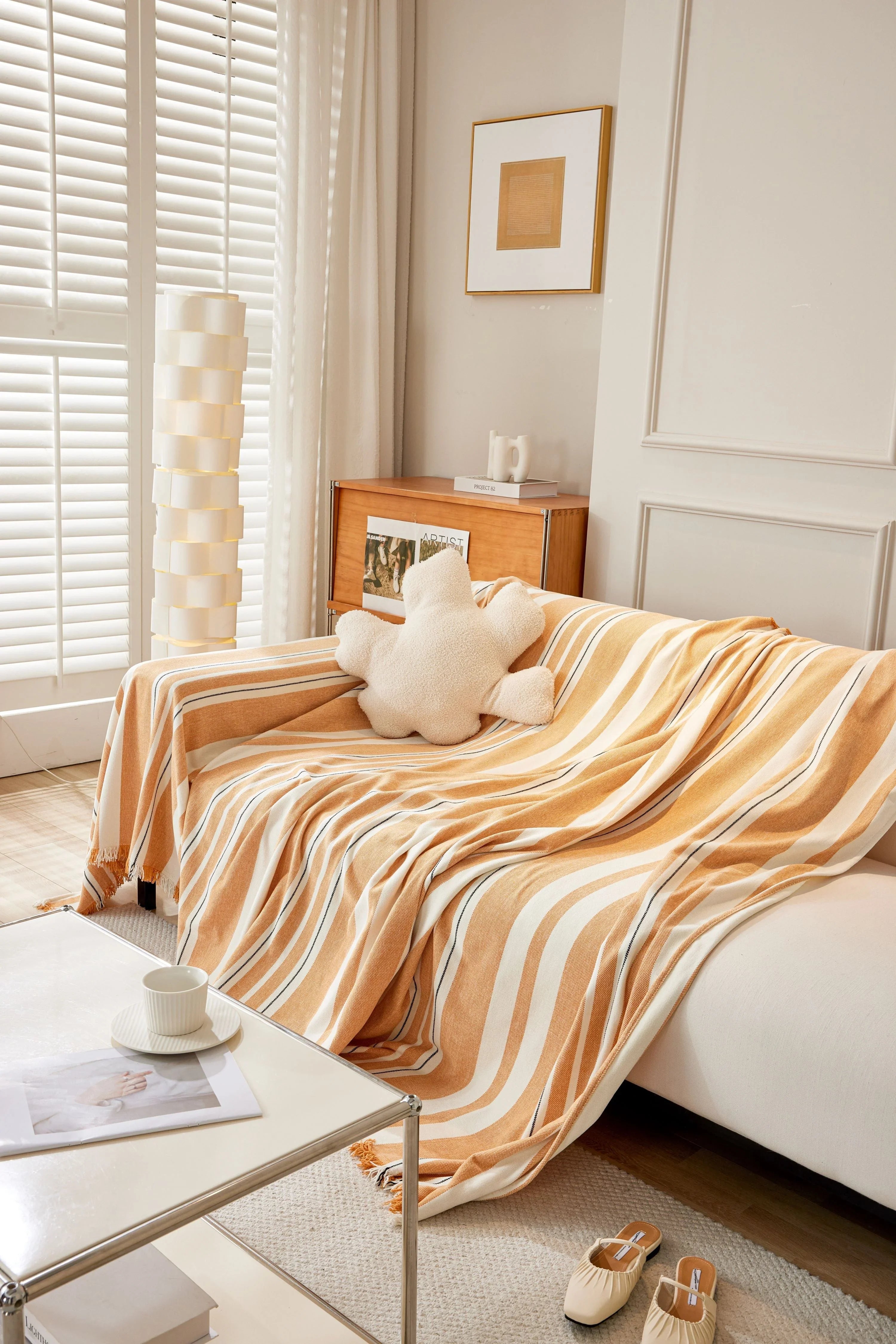 Sofa Throw - Striniara - Cross Orange - The sofa cover crafter