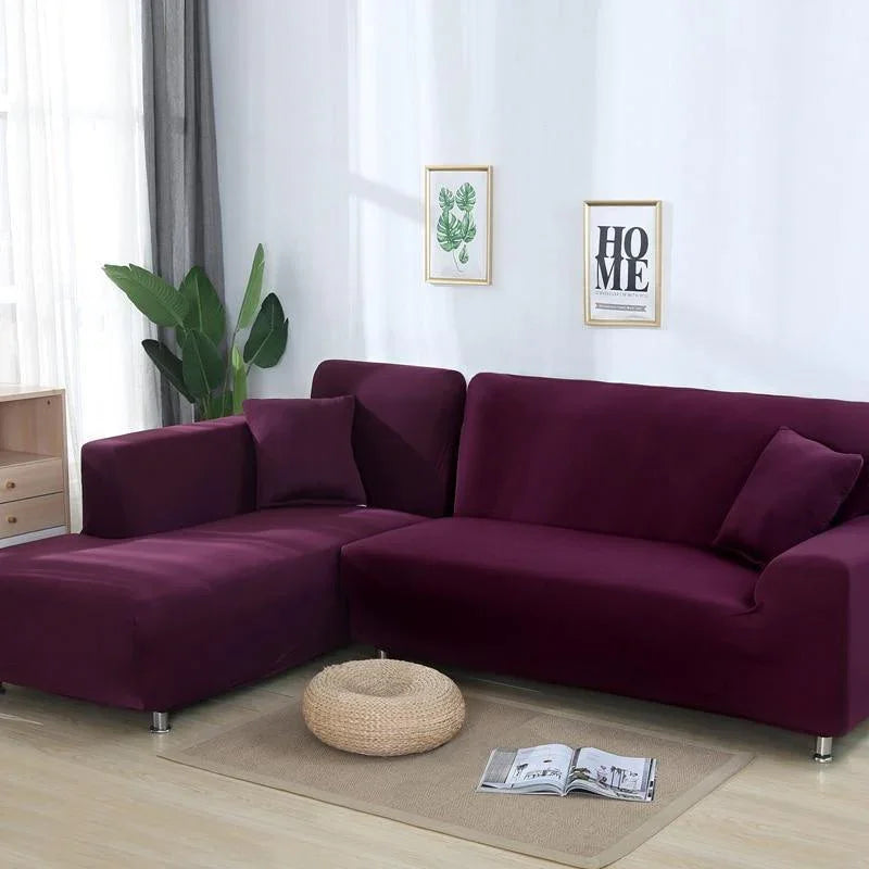 Corner Sofa Cover - Purple - Adaptable & Expandable - The sofa cover crafter