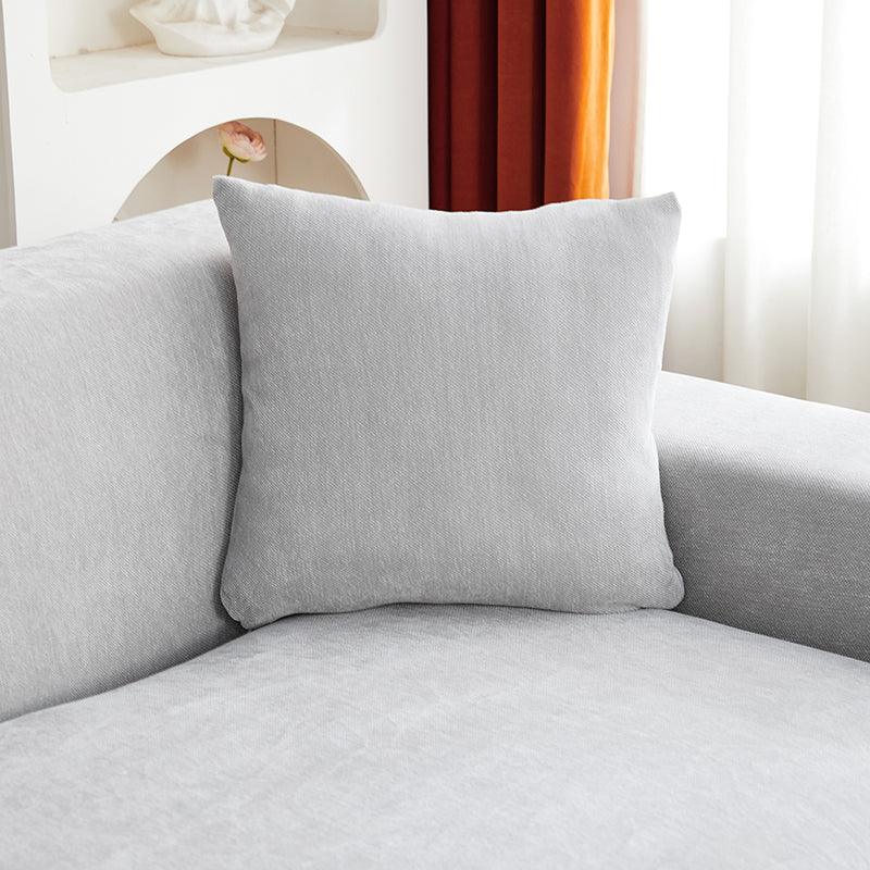 Corner Sofa Cover - Snow Neil - Light Grey - Adaptable & Expandable - The sofa cover crafter