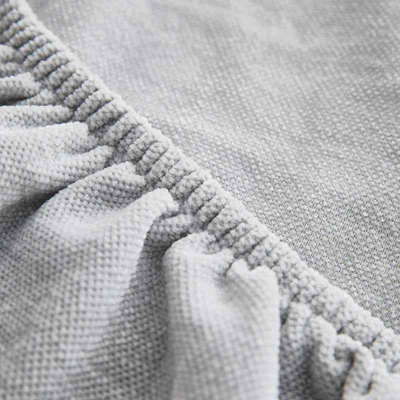 Corner Sofa Cover - Snow Neil - Light Grey - Adaptable & Expandable - The sofa cover crafter