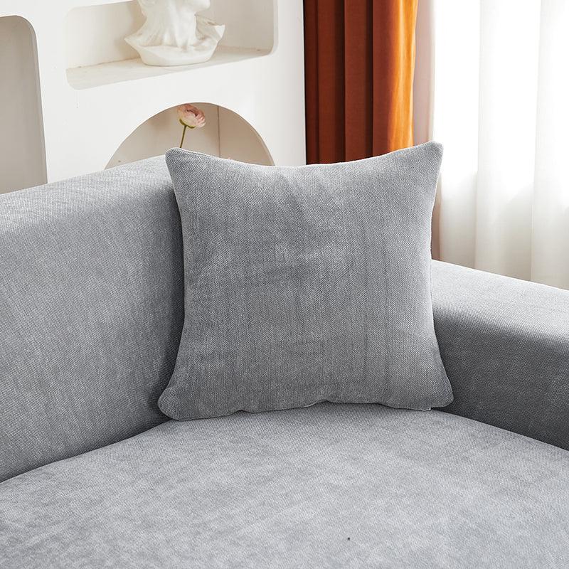Corner Sofa Cover - Snow Neil - Neutral Grey - Adaptable & Expandable - The sofa cover crafter