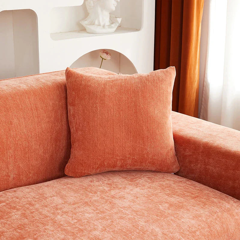 Corner Sofa Cover - Snow Neil - Premium Orange - Adaptable & Expandable - The sofa cover crafter