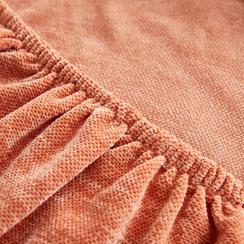 Corner Sofa Cover - Snow Neil - Premium Orange - Adaptable & Expandable - The sofa cover crafter