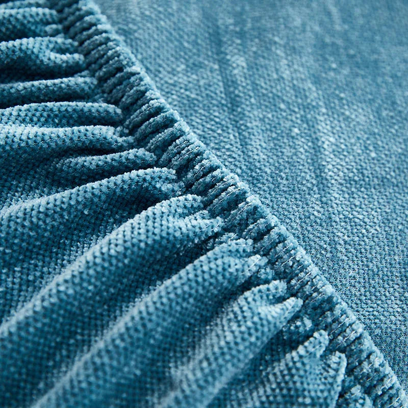 Corner Sofa Cover - Snow Neil - Serene Blue - Adaptable & Expandable - The sofa cover crafter