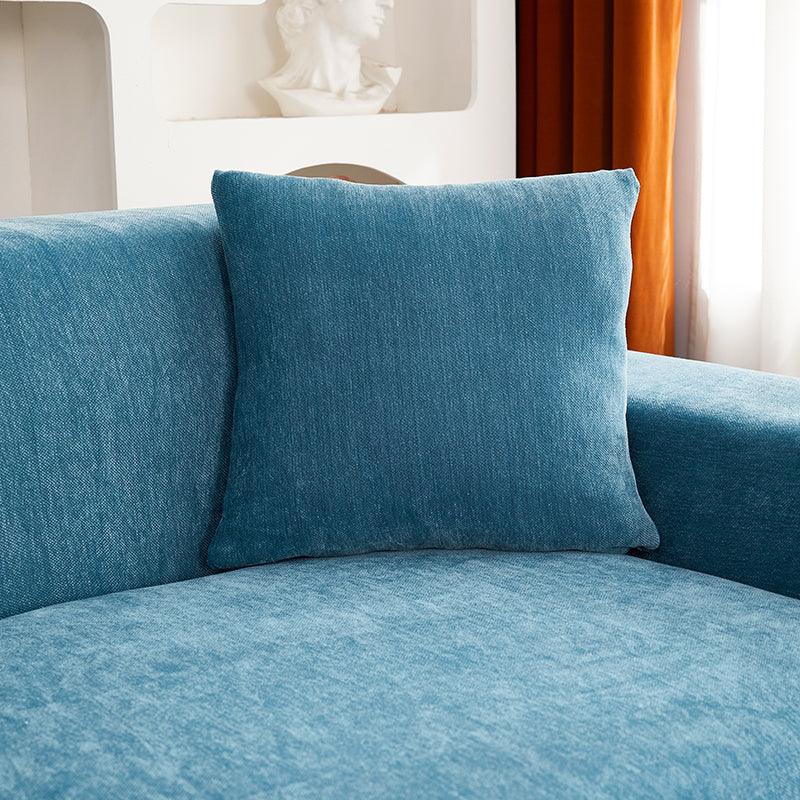 Corner Sofa Cover - Snow Neil - Serene Blue - Adaptable & Expandable - The sofa cover crafter