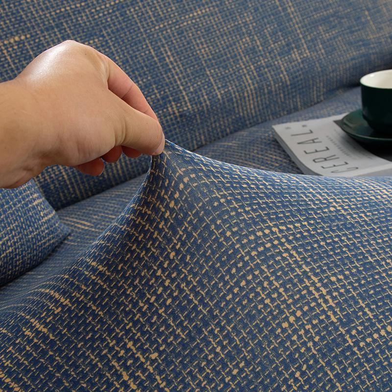 Pillow Cover - Cross pattern - Blue-Gold - The sofa cover crafter