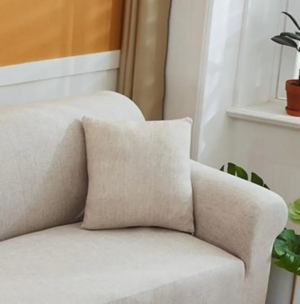 Pillow Cover - Cross pattern - Egg shell - The sofa cover crafter