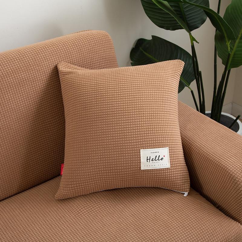 Pillow Cover - Narrow Jacquard - Chestnut Brown - The sofa cover crafter