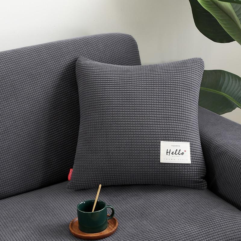 Pillow Cover - Narrow Jacquard - Dark Grey - The sofa cover crafter