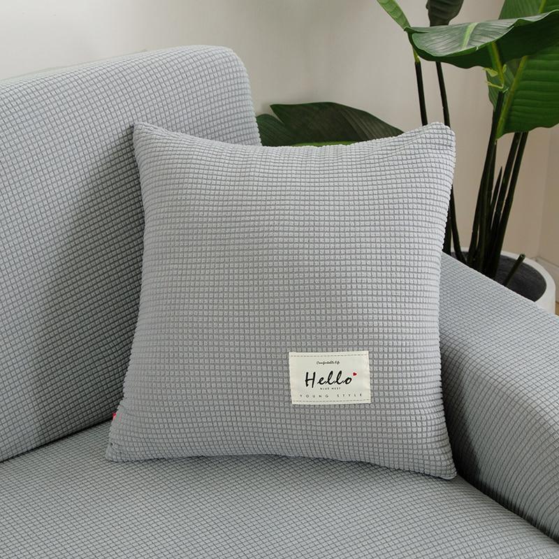 Pillow Cover - Narrow Jacquard - Light Grey - The sofa cover crafter