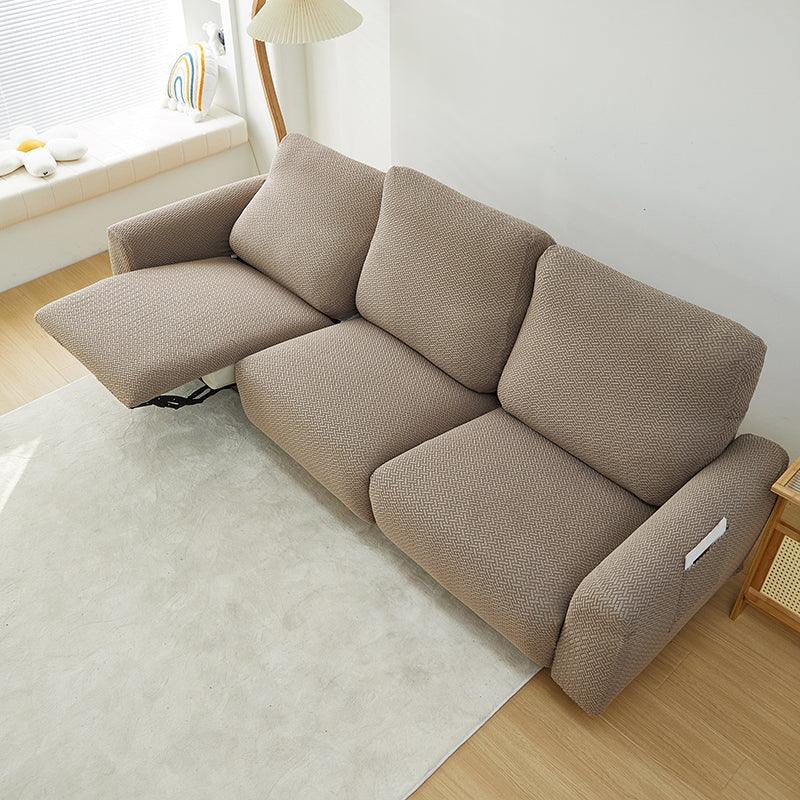 Recliner Sofa Cover - Interwoven Pattern - Brown - Adaptable & Expandable - The sofa cover crafter
