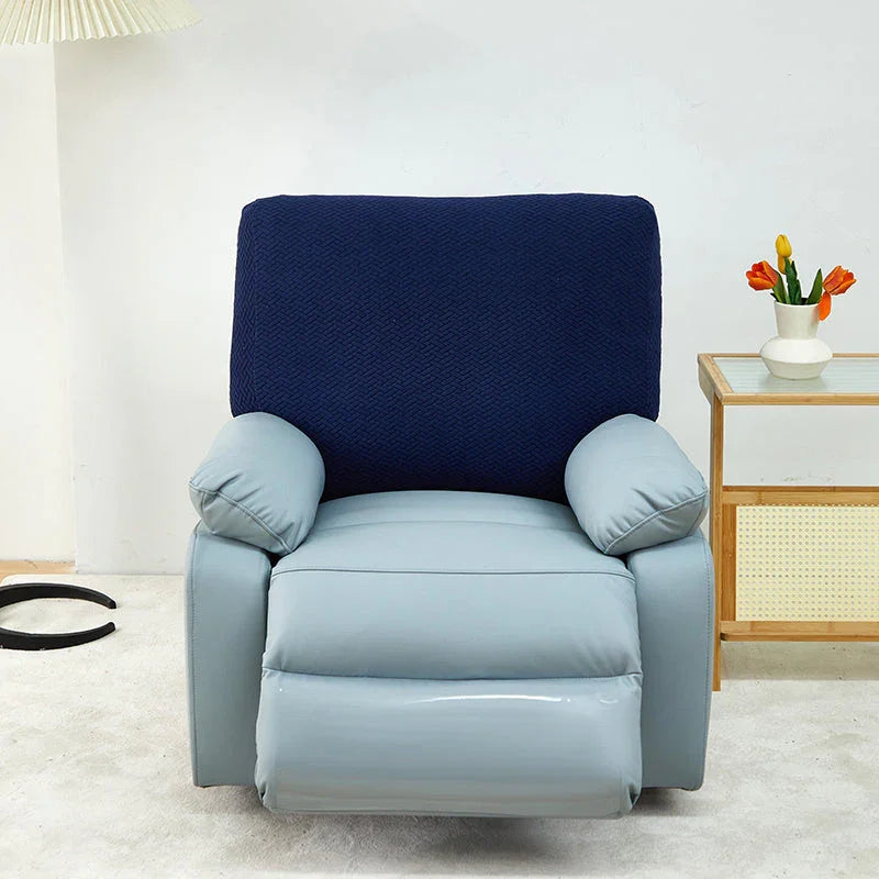 Recliner Sofa Cover - Interwoven Pattern - Dark Blue - Adaptable & Expandable - The sofa cover crafter