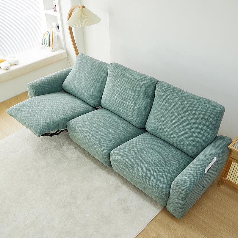 Recliner Sofa Cover - Interwoven Pattern - Dark Green - Adaptable & Expandable - The sofa cover crafter