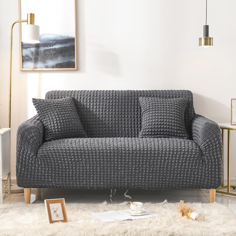 Sofa Cover - Bubble Fabric - Anthracite Grey - Adaptable & Expandable - The sofa cover crafter