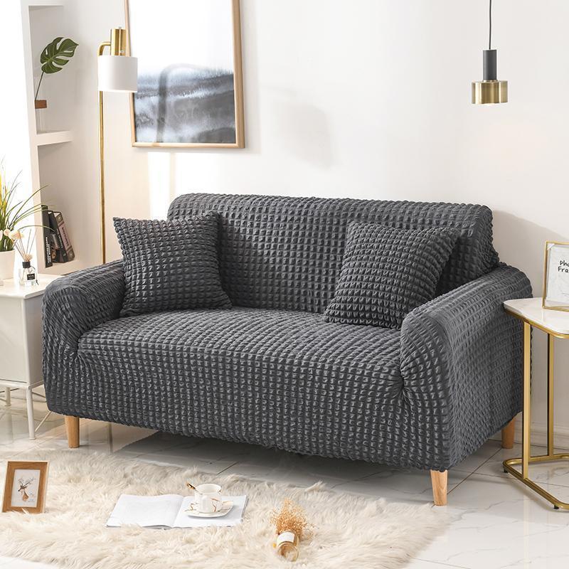 Sofa Cover - Bubble Fabric - Anthracite Grey - Adaptable & Expandable - The sofa cover crafter