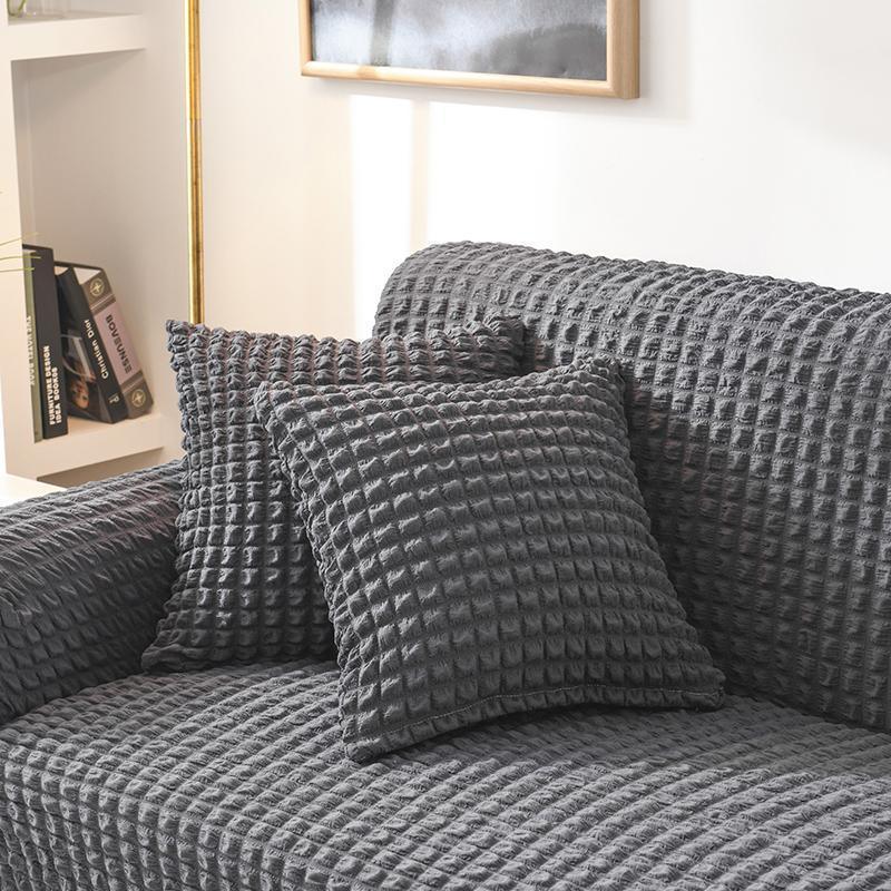 Sofa Cover - Bubble Fabric - Anthracite Grey - Adaptable & Expandable - The sofa cover crafter