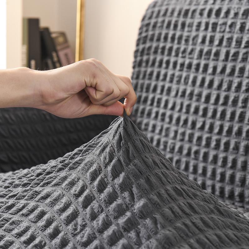 Sofa Cover - Bubble Fabric - Anthracite Grey - Adaptable & Expandable - The sofa cover crafter