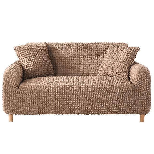 Sofa Cover - Bubble Fabric - Brown - Adaptable & Expandable - The sofa cover crafter