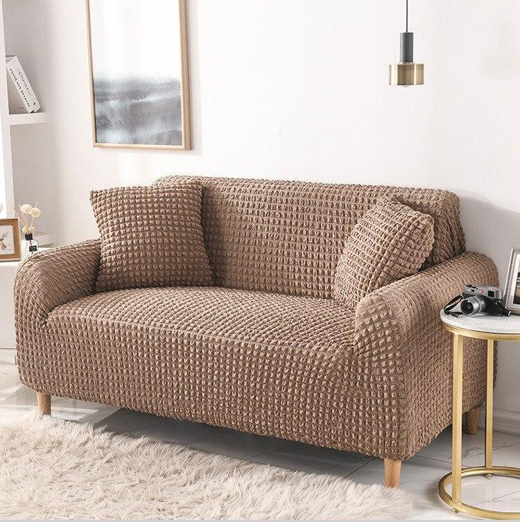 Sofa Cover - Bubble Fabric - Brown - Adaptable & Expandable - The sofa cover crafter