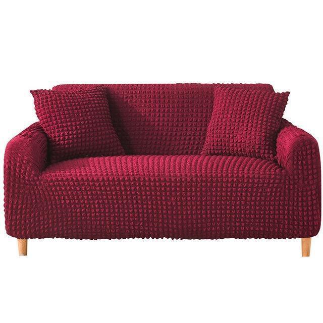 Sofa Cover - Bubble Fabric - Cardinal red - Adaptable & Expandable - The sofa cover crafter