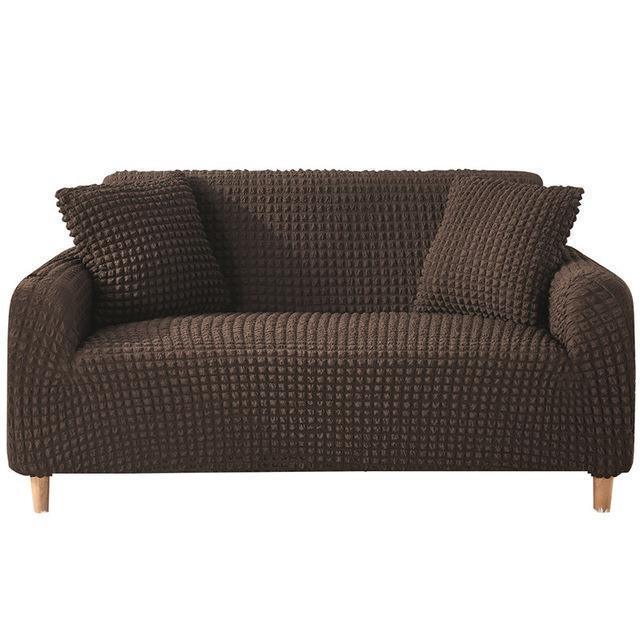 Sofa Cover - Bubble Fabric - Dark Brown - Adaptable & Expandable - The sofa cover crafter