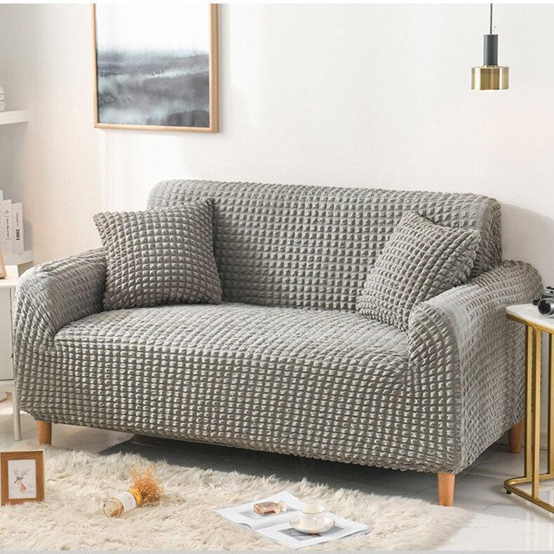 Sofa Cover - Bubble Fabric - Grey - Adaptable & Expandable - The sofa cover crafter