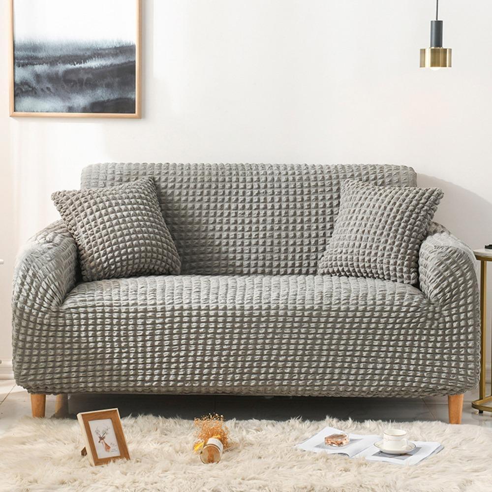 Sofa Cover - Bubble Fabric - Grey - Adaptable & Expandable - The sofa cover crafter