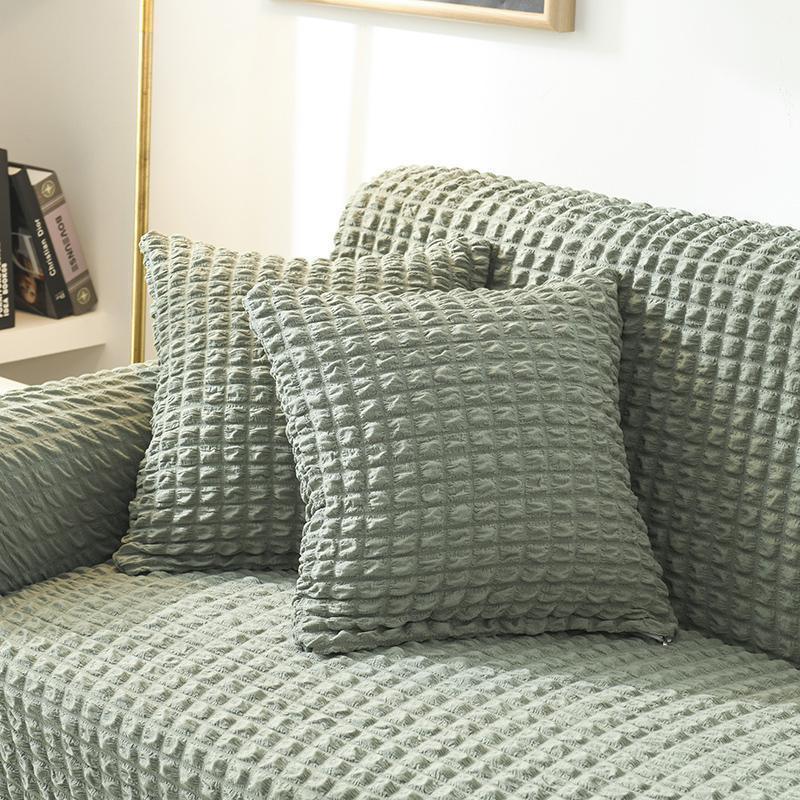 Sofa Cover - Bubble Fabric - Pale Green - Adaptable & Expandable - The sofa cover crafter