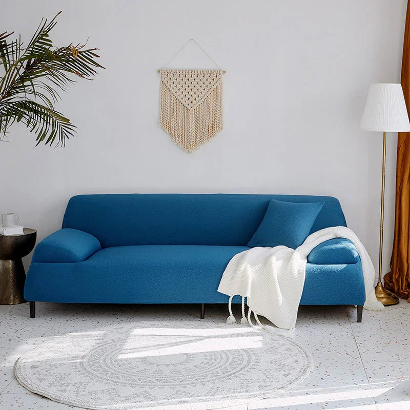 Sofa Cover - Bubble Gauze - Bright Blue - Waterproof - The sofa cover crafter