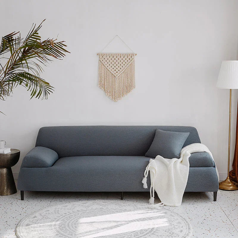 Sofa Cover - Bubble Gauze - Medium Gray - Waterproof - The sofa cover crafter