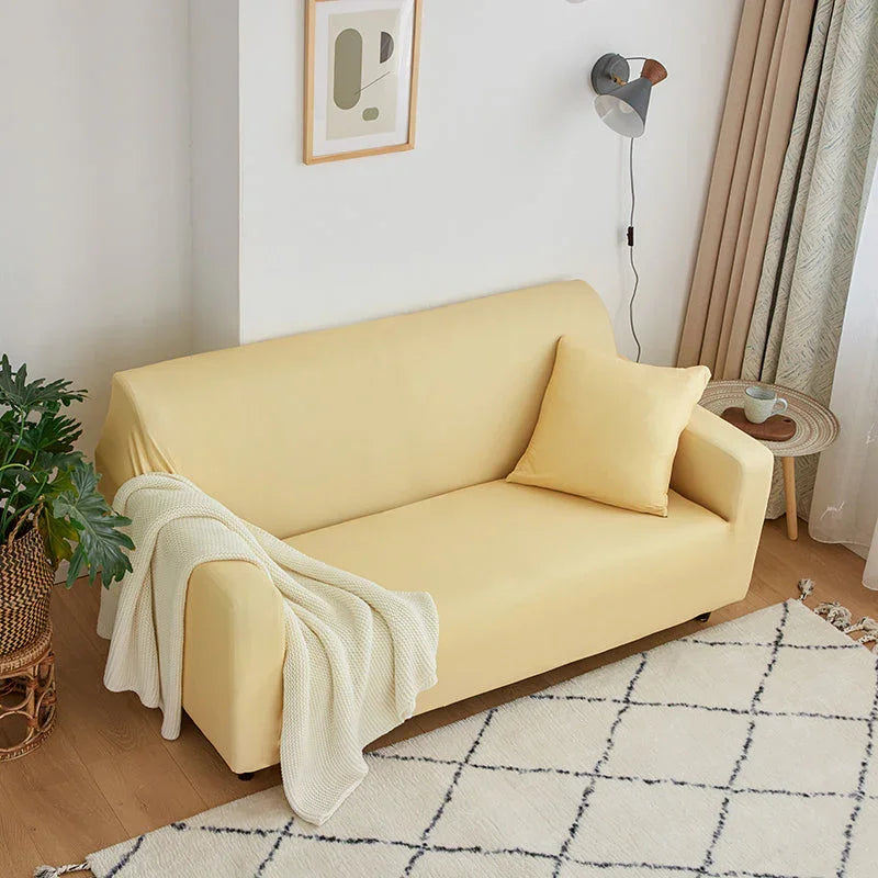 Sofa Cover - Buttermilk yellow - Adaptable & Expandable - The sofa cover crafter
